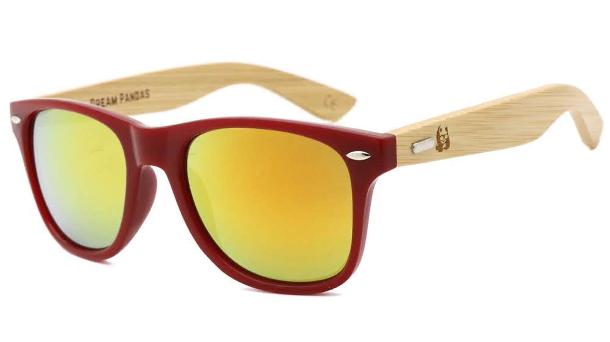 Red Bamboo Wood Sunglasses