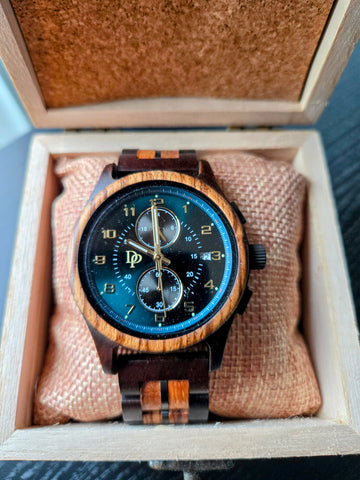 Mens Wood Chronograph Watch