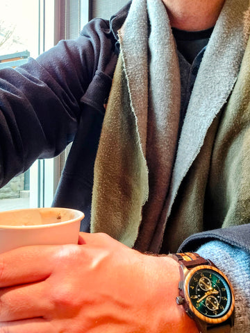 Mens Wood Chronograph Watch