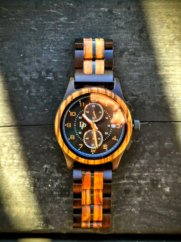 Mens Wood Chronograph Watch