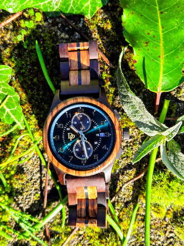 Mens Wood Chronograph Watch