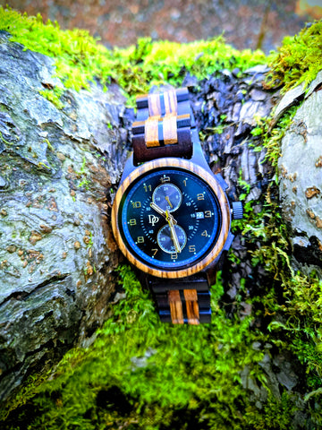 Mens Wood Chronograph Watch