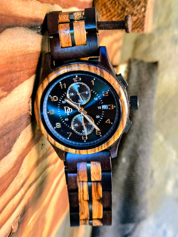Mens Wood Chronograph Watch
