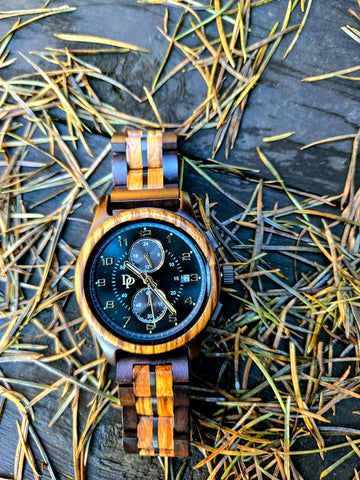 Mens Wood Chronograph Watch