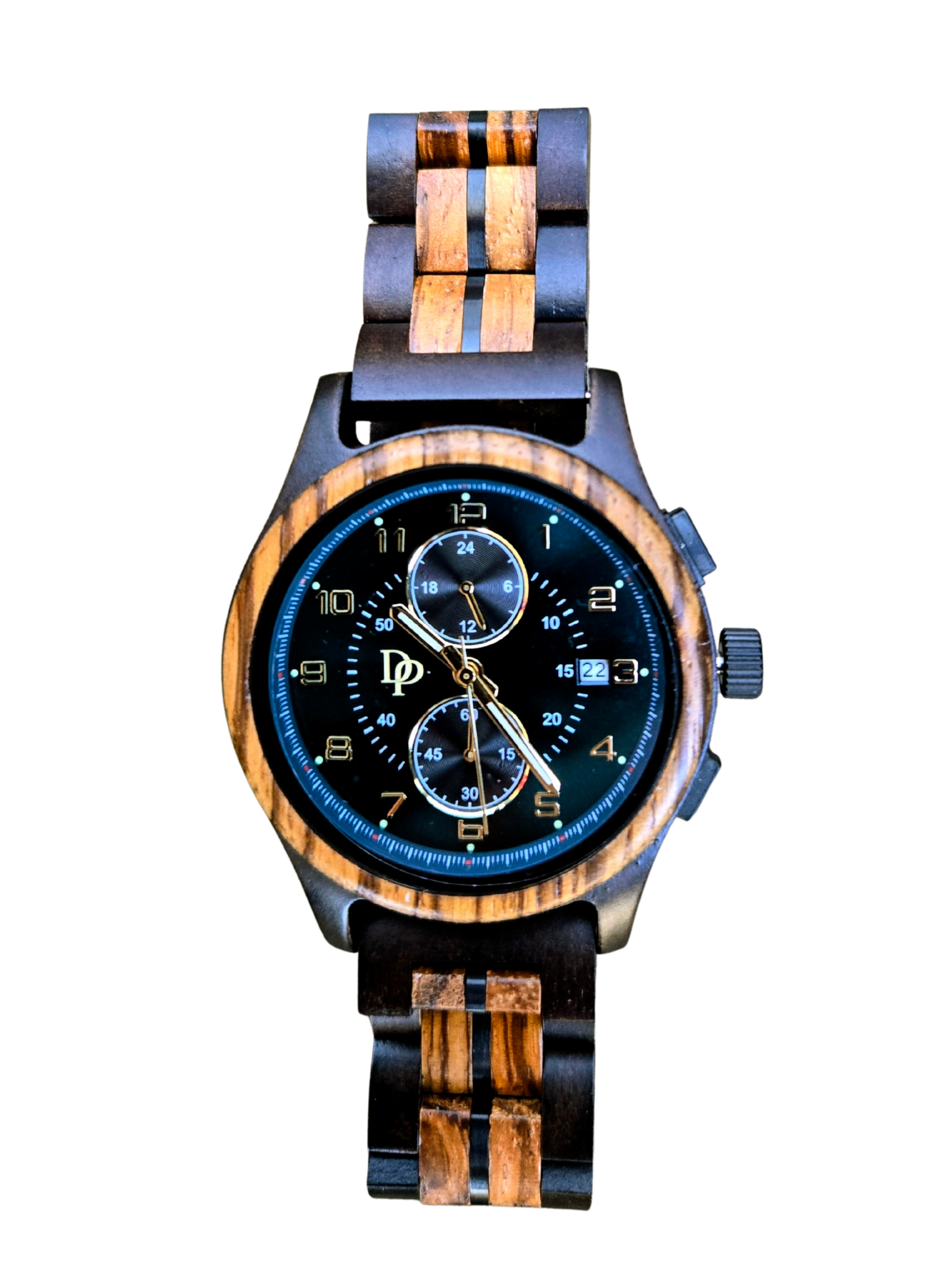 Mens Wood Chronograph Watch