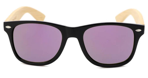 Black & Purple  Bamboo Wood Sunglasses