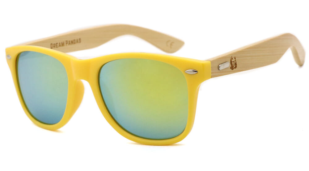 Yellow Bamboo Wood Sunglasses