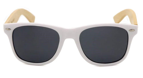 White & Black Wood Sunglasses